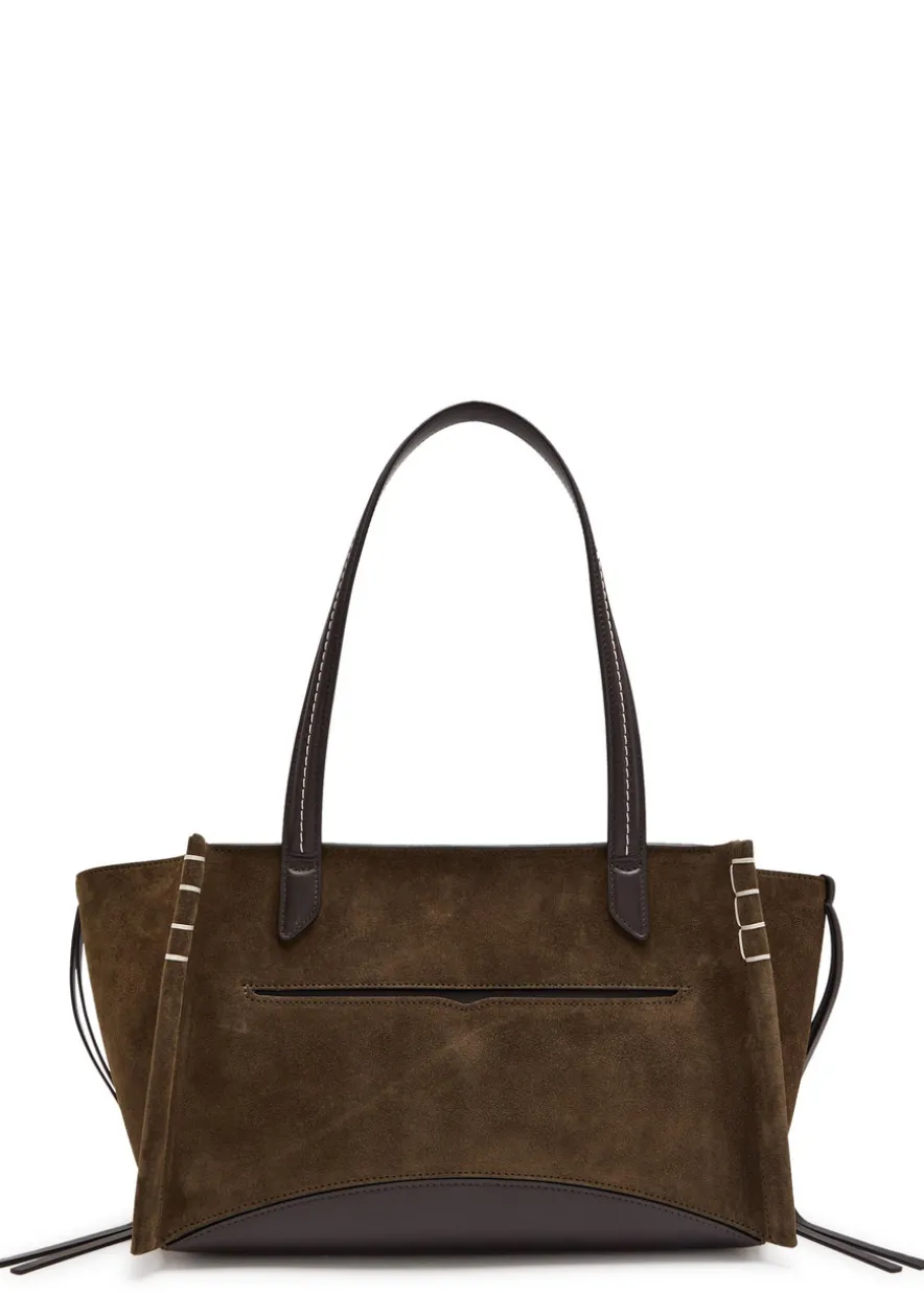 Elongated Loafer suede tote bag