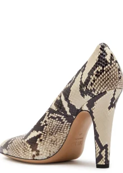 Elsa 100 python-effect leather pumps