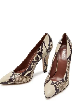 Elsa 100 python-effect leather pumps