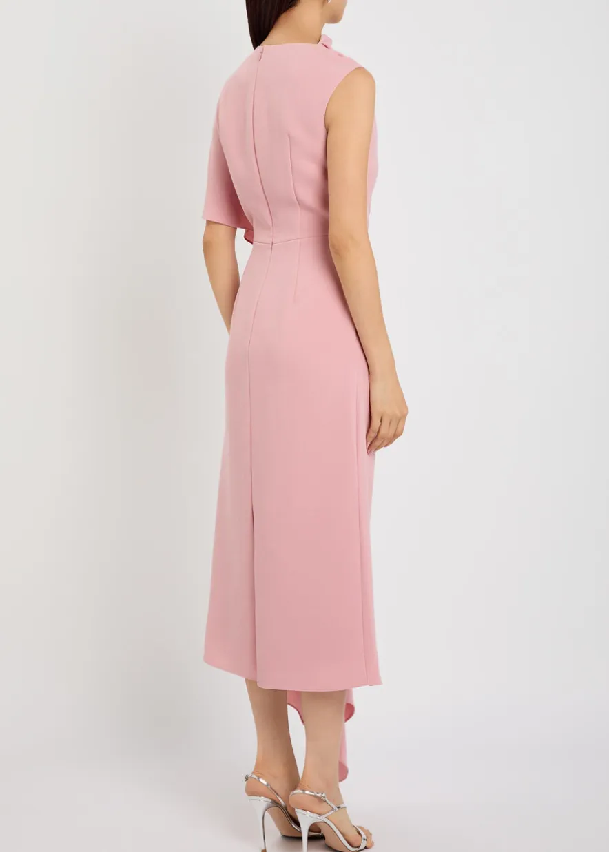 Elva gathered crepe midi dress