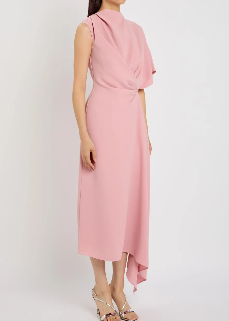 Elva gathered crepe midi dress
