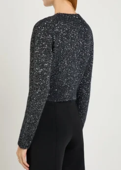 Embellished brushed alpaca-blend cardigan