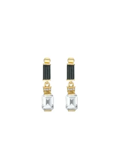 Embellished 18kt gold vermeil drop earrings