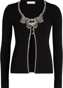 Embellished open-front cardigan