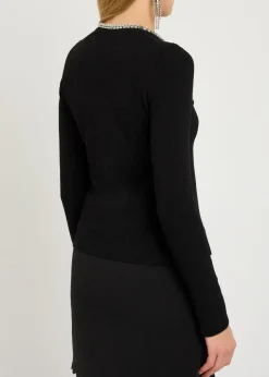 Embellished open-front cardigan