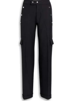 Embellished stretch-twill trousers