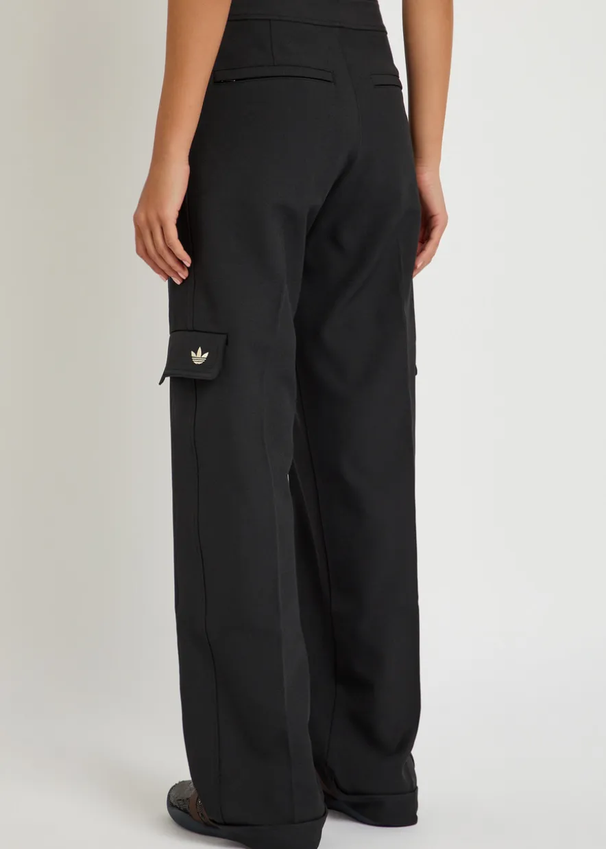 Embellished stretch-twill trousers