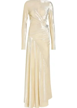 Embellished velour gown