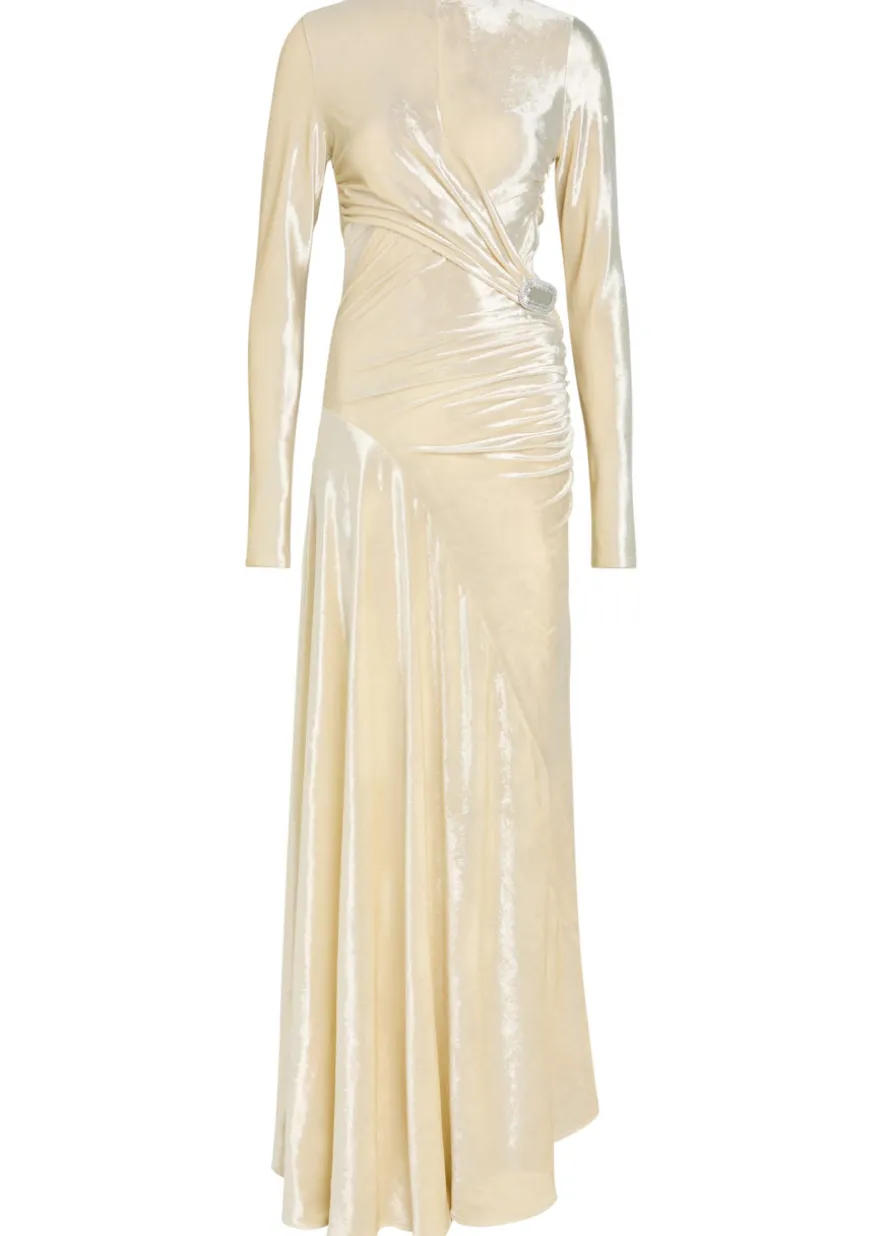 Embellished velour gown
