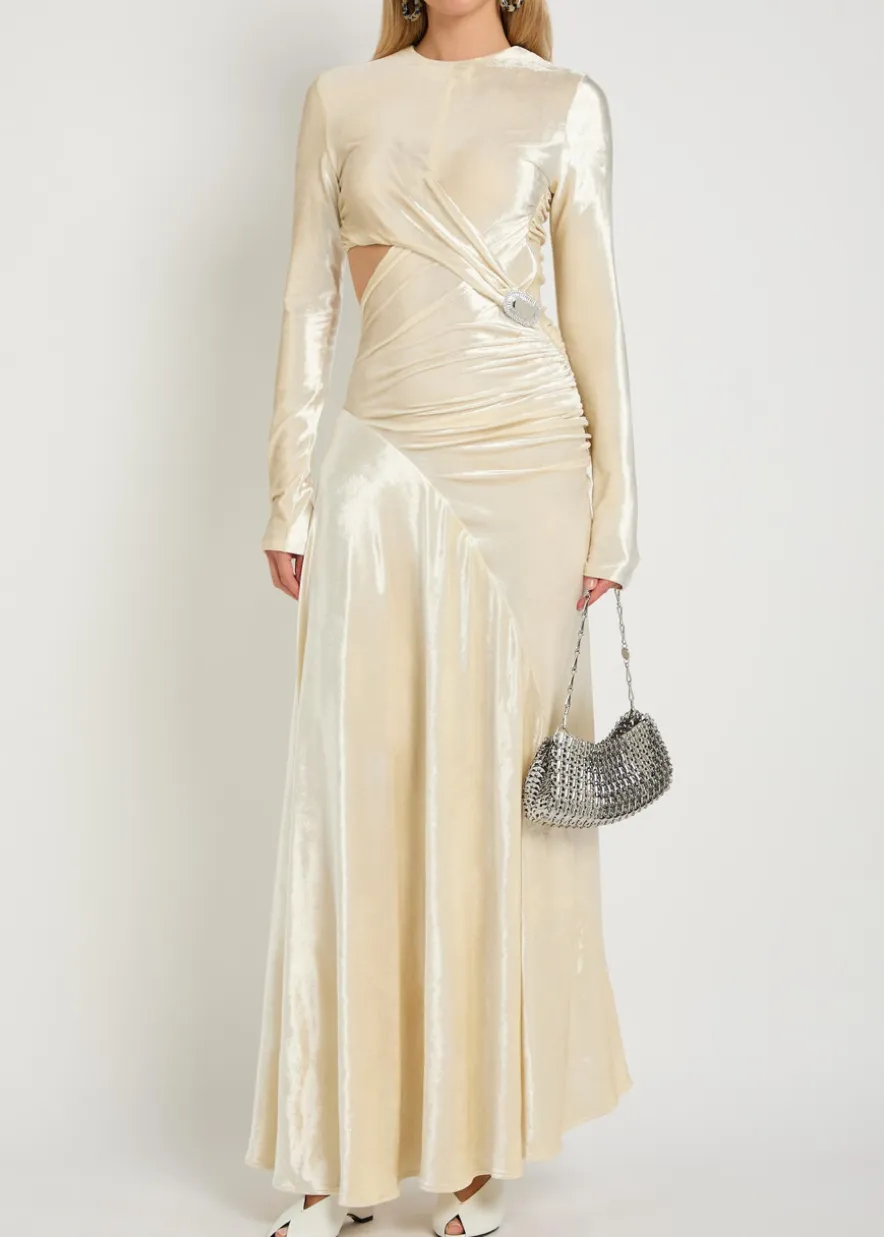 Embellished velour gown