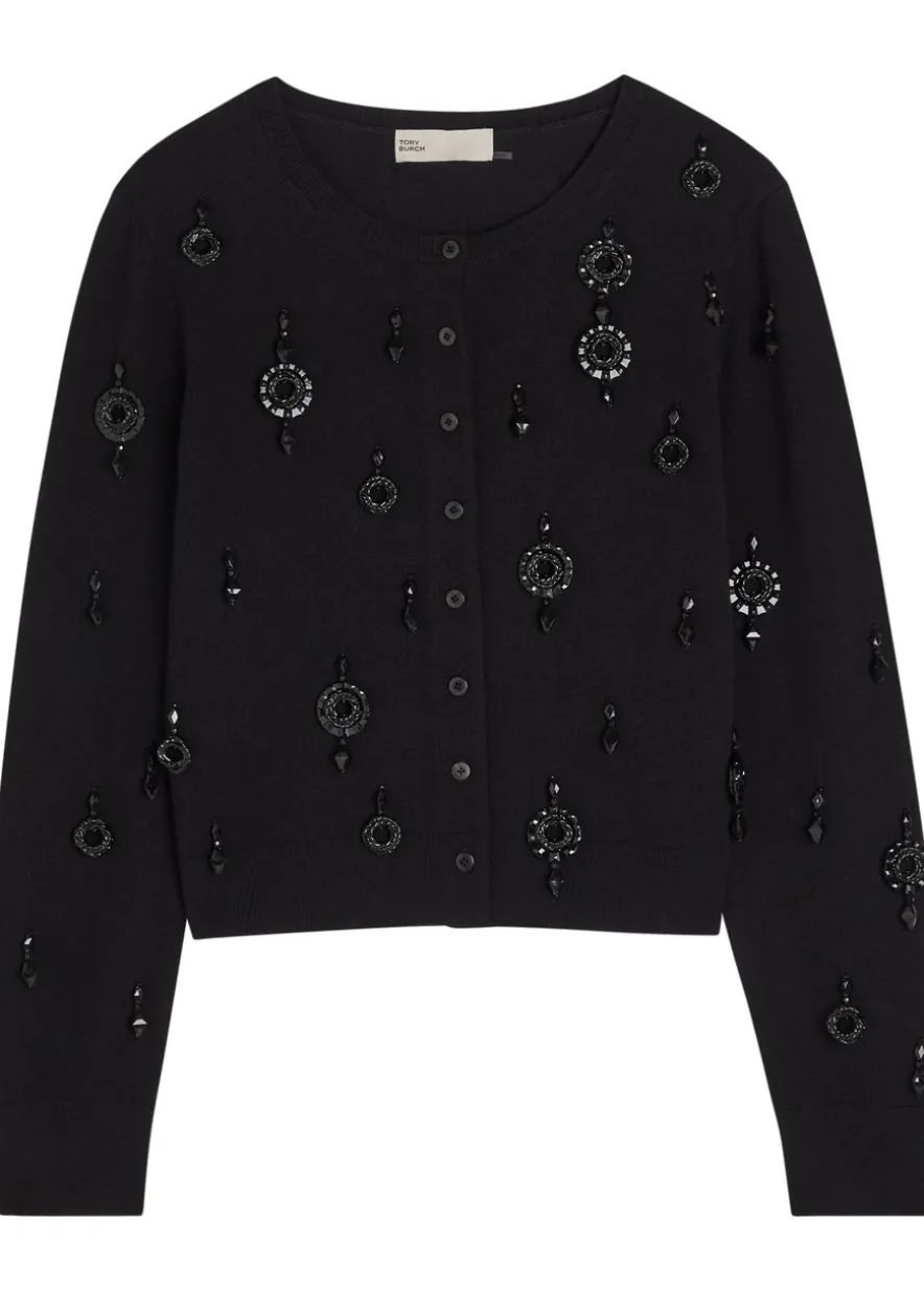 Embellished wool and cashmere-blend cardigan
