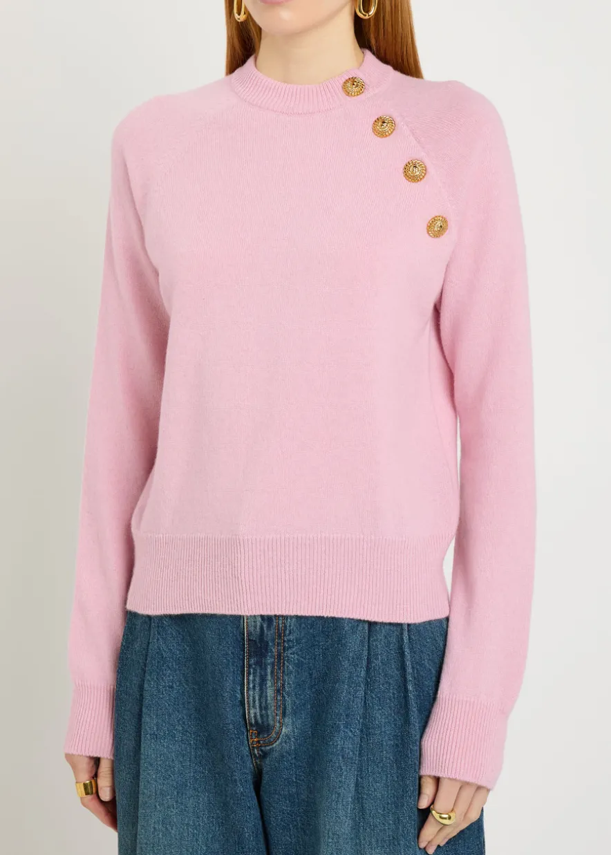 Embellished wool and cashmere-blend jumper
