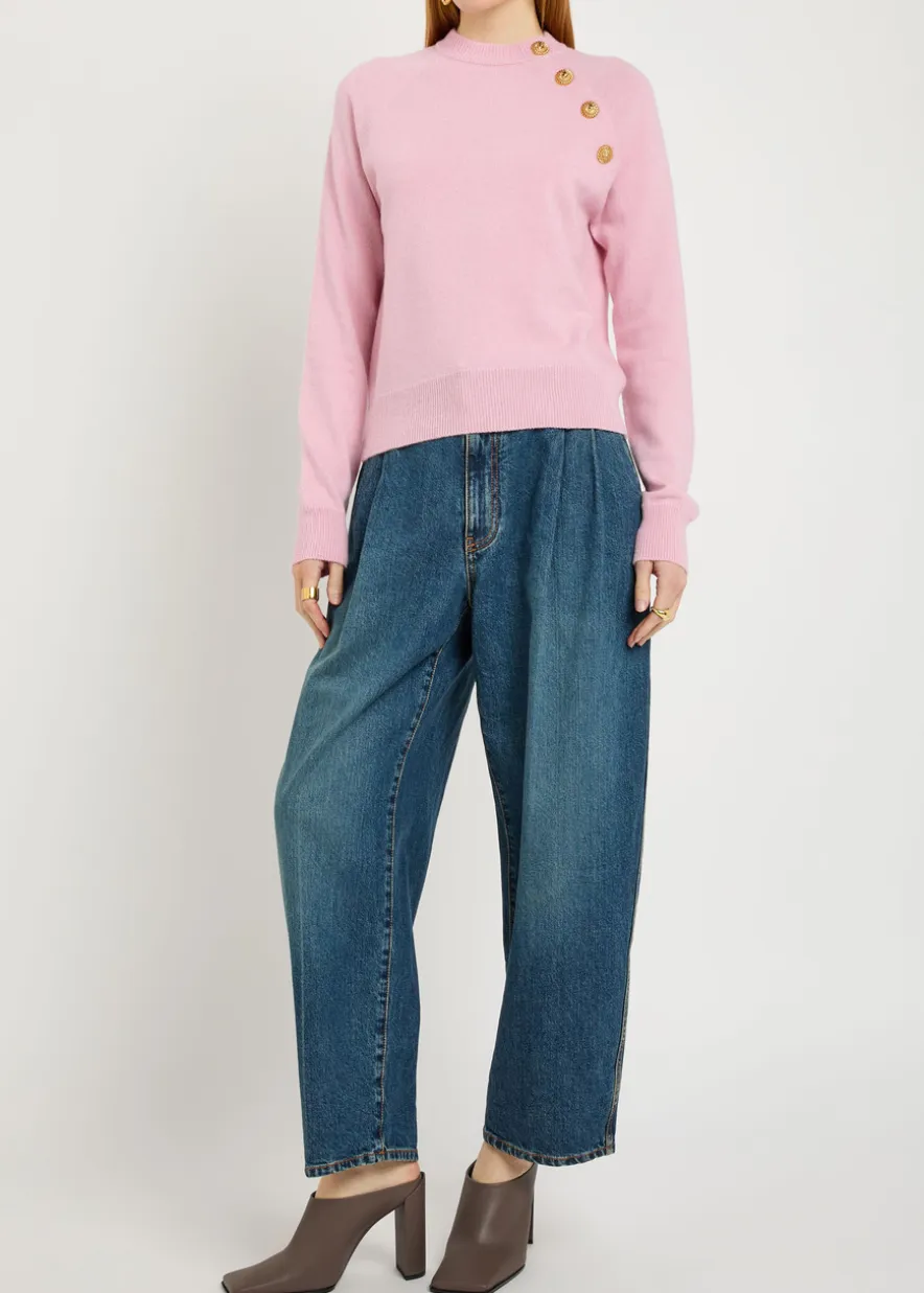 Embellished wool and cashmere-blend jumper