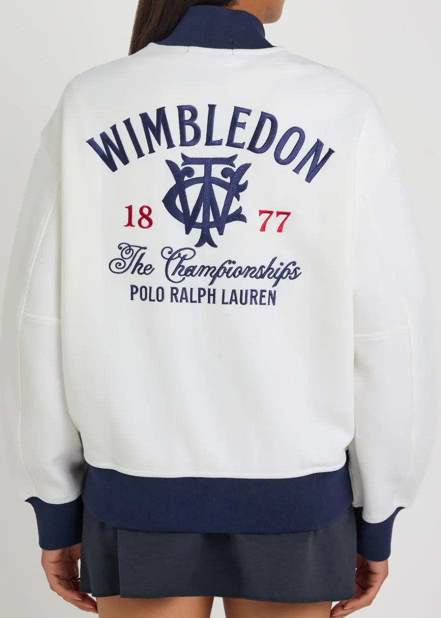 Embroidered cotton-blend bomber jacket