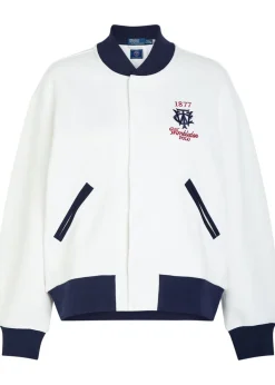 Embroidered cotton-blend bomber jacket