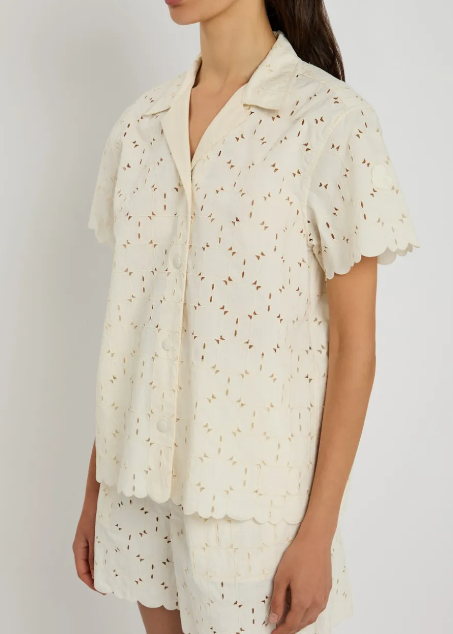 Embroidered cotton-blend shirt