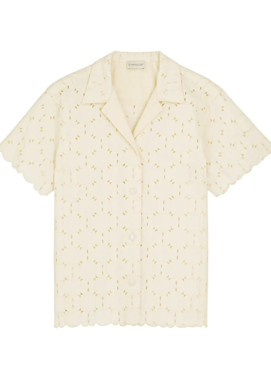 Embroidered cotton-blend shirt