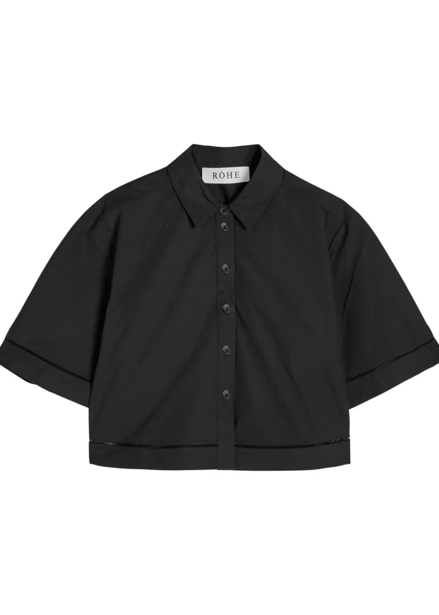 Embroidered cotton-poplin shirt