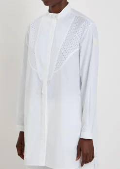 Embroidered cotton-poplin shirt