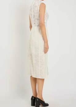 Embroidered lace midi dress