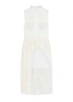 Embroidered lace midi dress