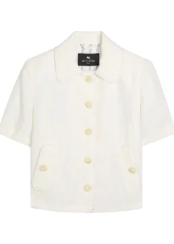 Embroidered linen jacket