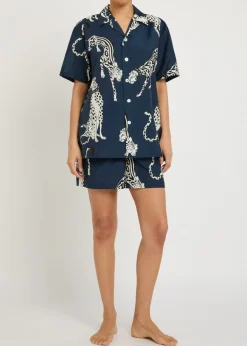 Emeli printed cotton-blend pyjama set