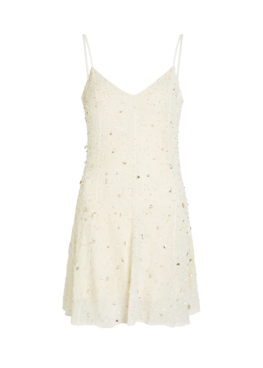 Emily embellished mesh mini dress