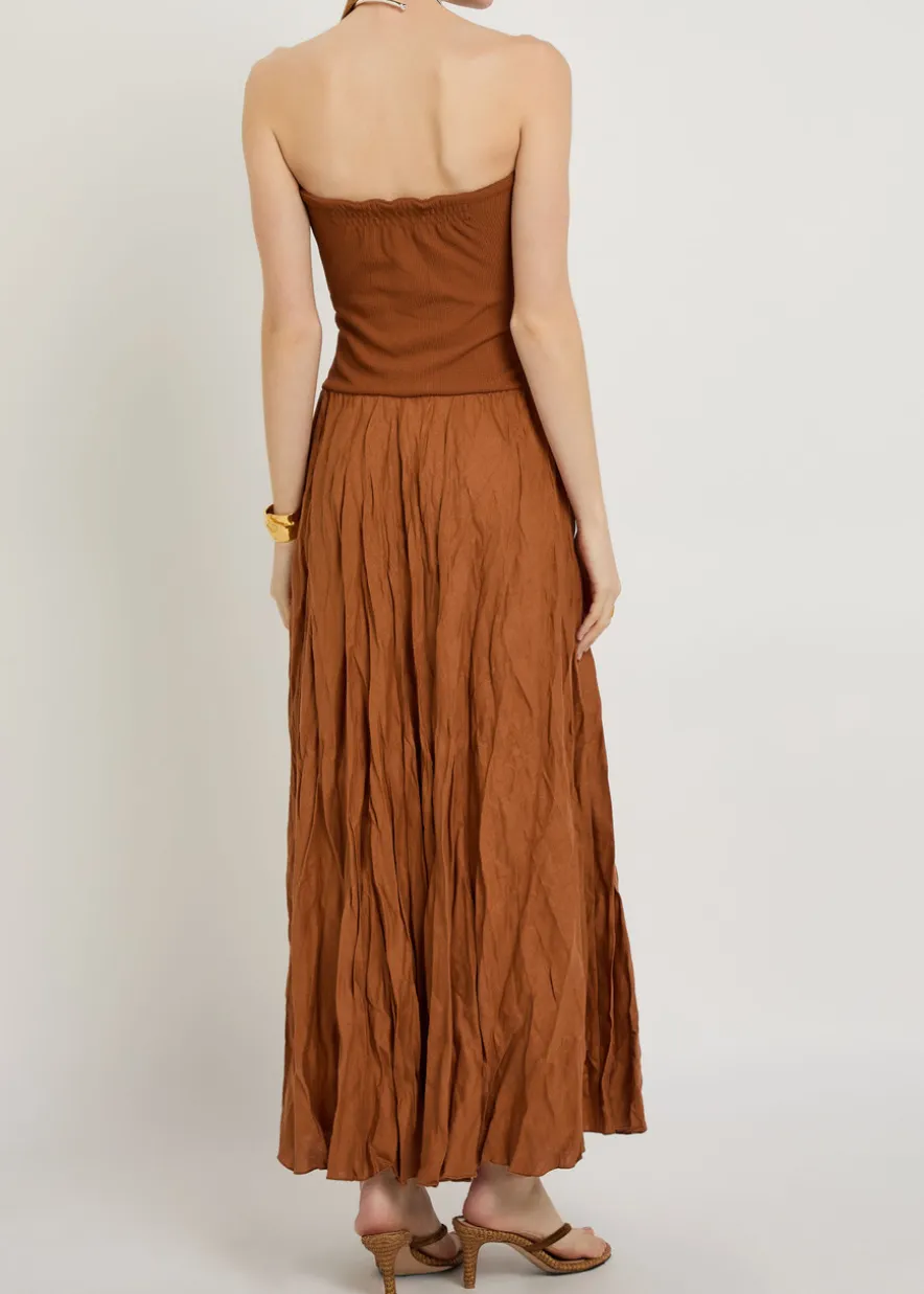 Empowerment Movement crinkled linen-blend midi dress