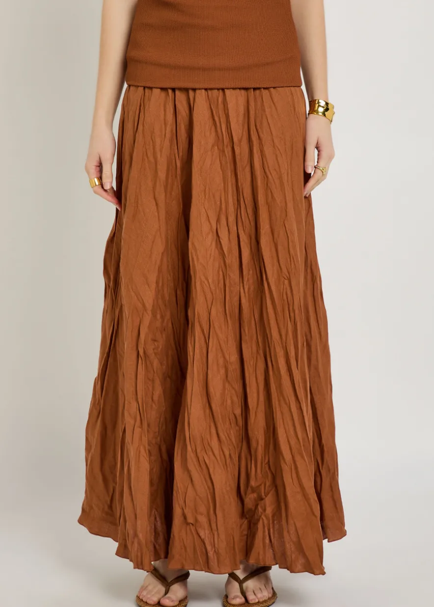 Empowerment Movement crinkled linen-blend midi dress