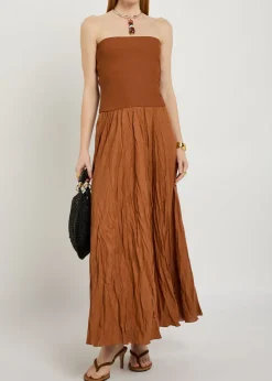 Empowerment Movement crinkled linen-blend midi dress