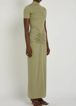 Enid ruched tissue jersey maxi dress