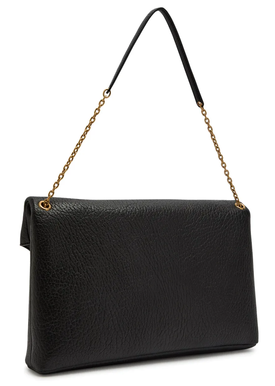 Envelope grained leather pouch