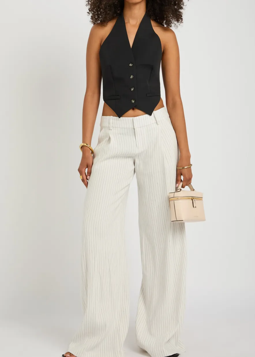 Eric pinstriped linen-blend trousers