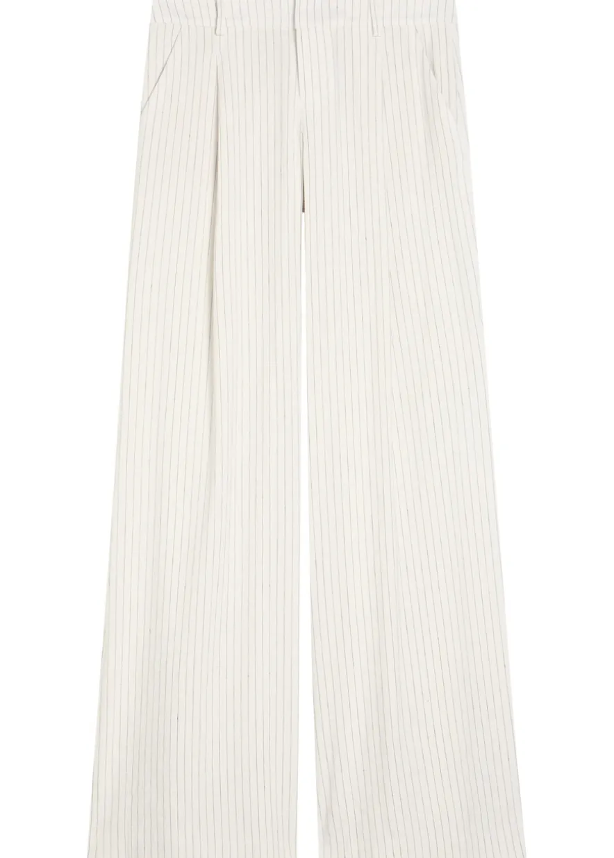 Eric pinstriped linen-blend trousers