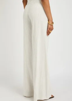Eric pinstriped linen-blend trousers