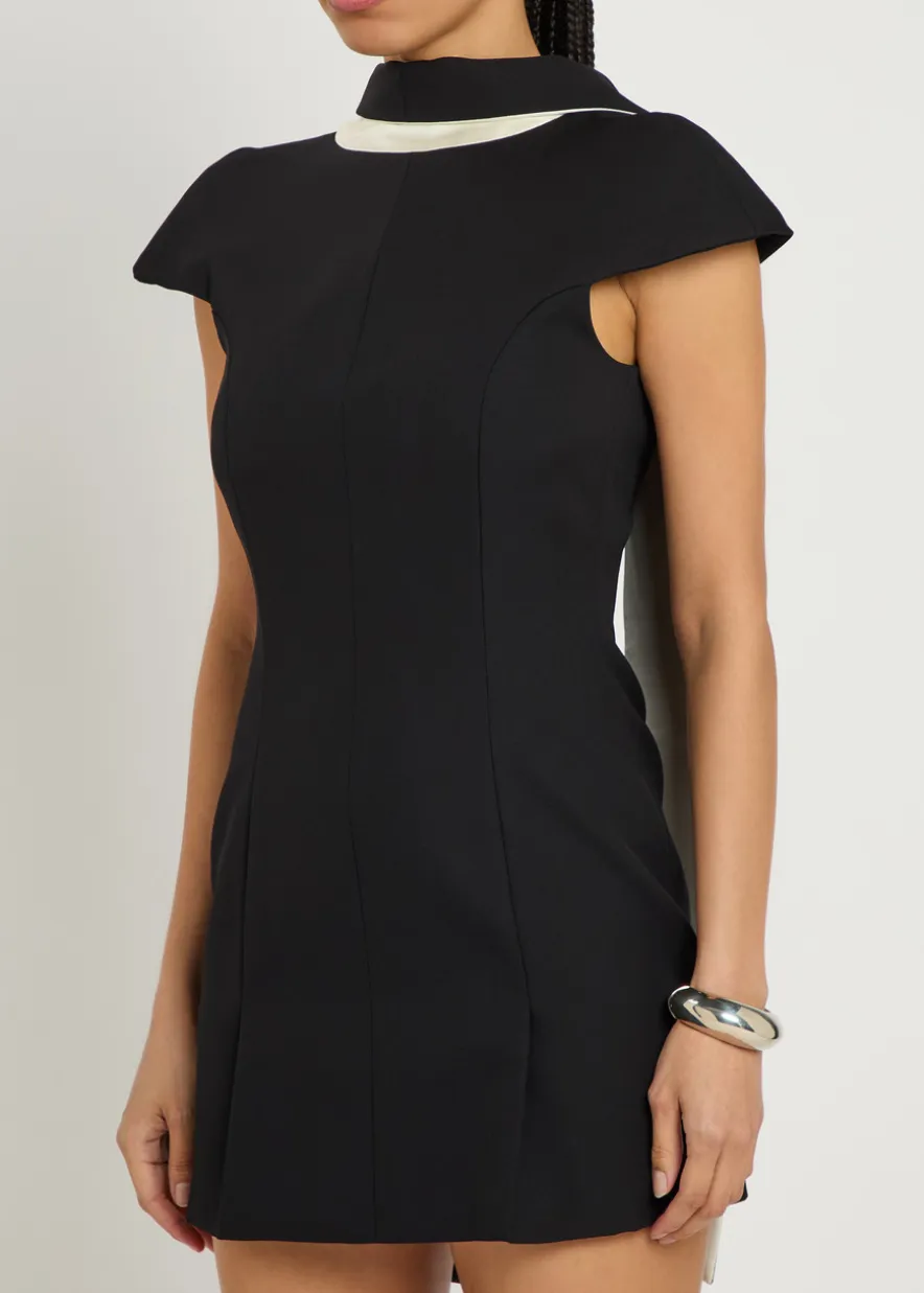 Ersilia reverse collar wool mini dress