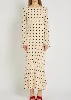 Esra polka dot chiffon maxi dress