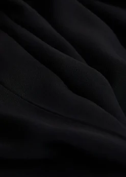 Estelia draped barrel-leg crepe trousers