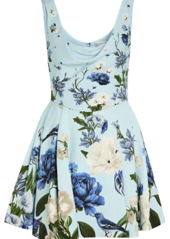 Estrella floral-print crepe mini dress