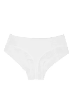 Eugenie ribbed lace-trimmed briefs
