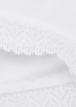 Eugenie ribbed lace-trimmed briefs