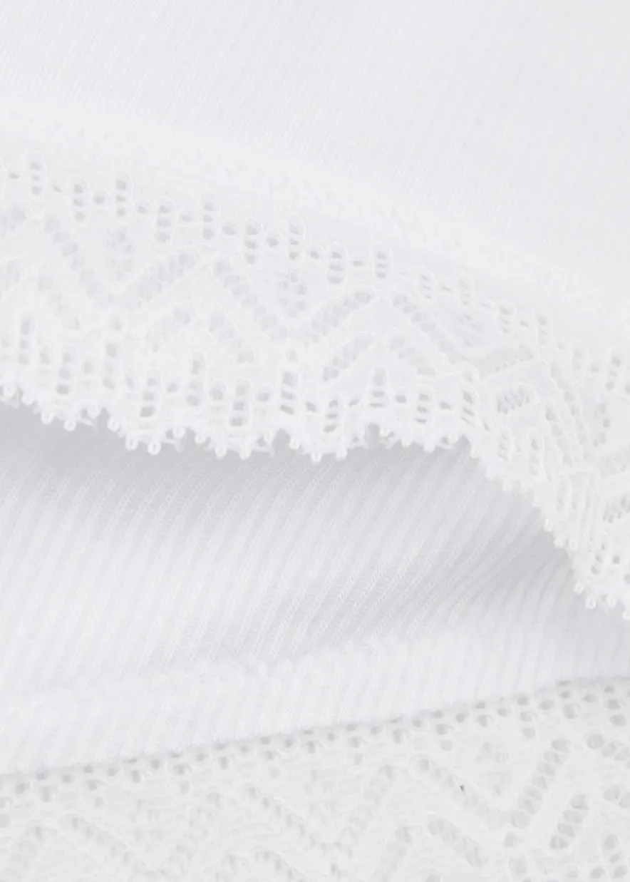Eugenie ribbed lace-trimmed briefs