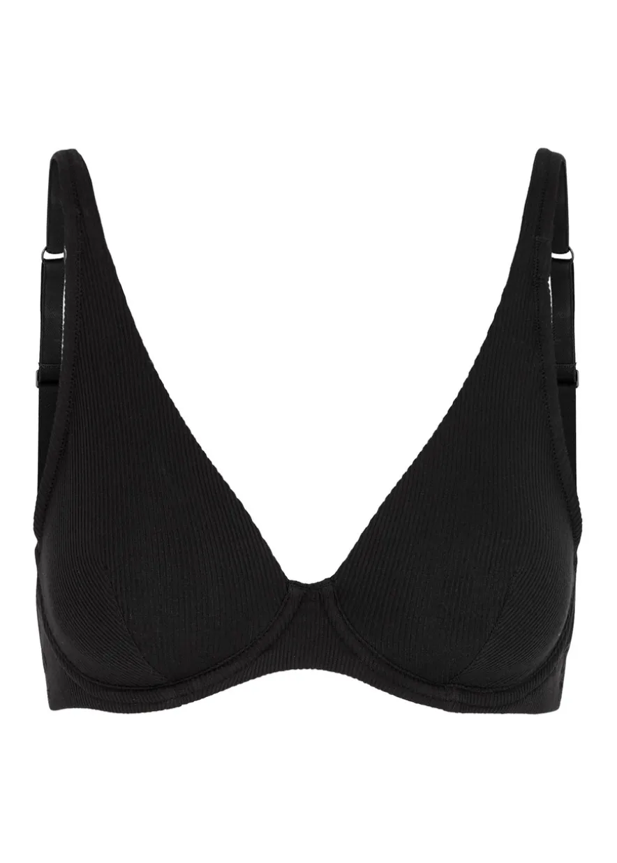 Eugenie ribbed underwired plunge bra
