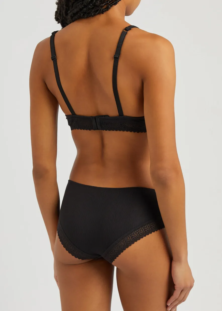 Eugenie ribbed underwired plunge bra