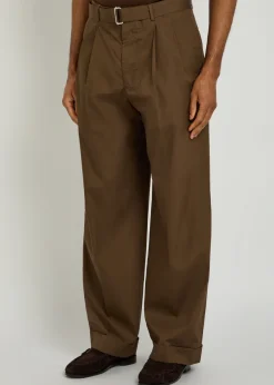 Evans belted cotton-poplin trousers