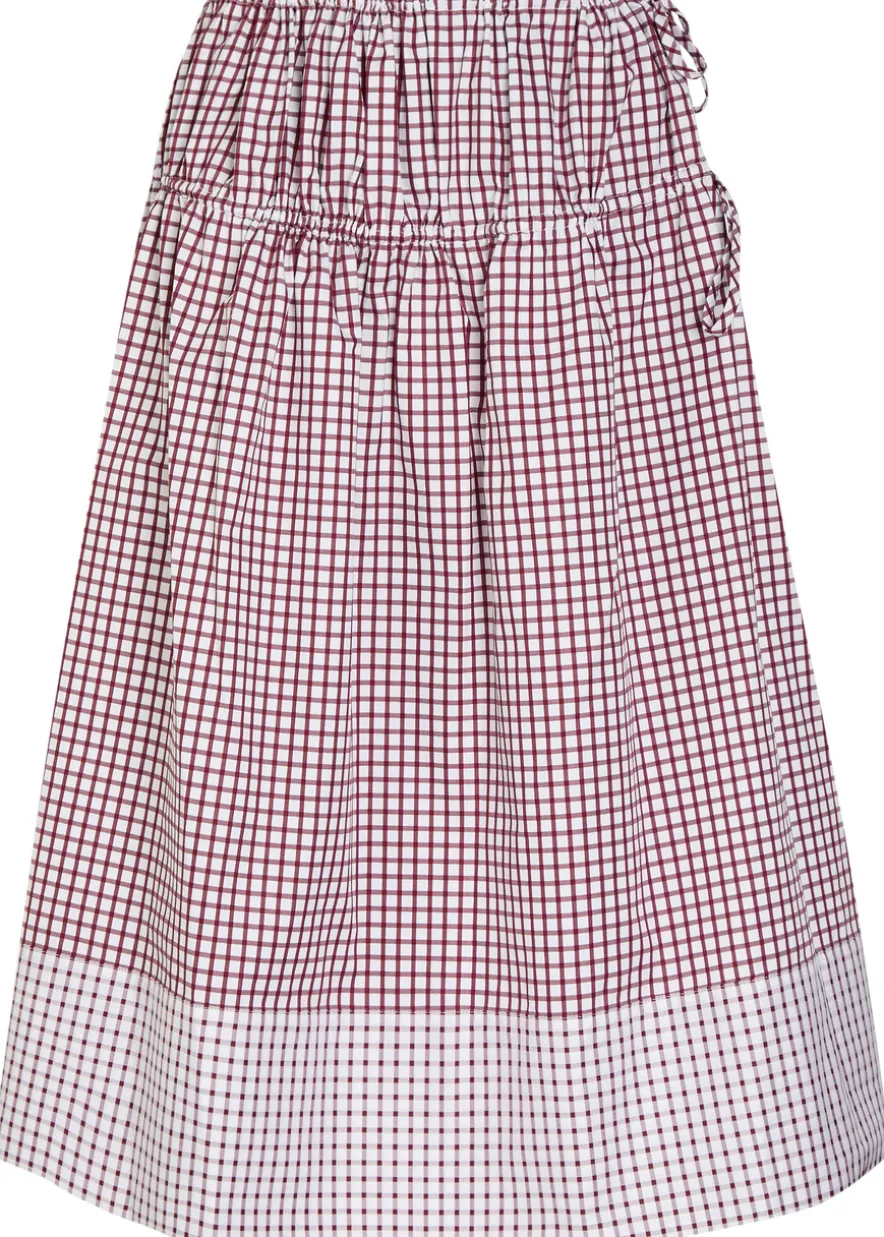 Eve checked cotton midi skirt