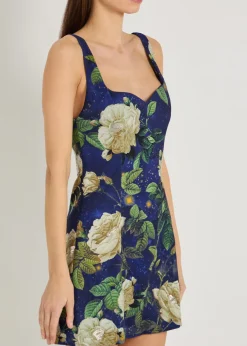 Eve embellished floral crepe mini dress