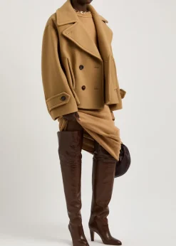 Eve 90 glossed-leather over-the-knee boots