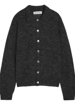 Evening brushed wool-blend polo shirt
